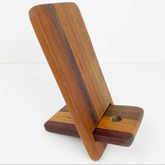 Hand Crafted Mixed Wood Phone/Tablet Stand - Picture 5 of 14